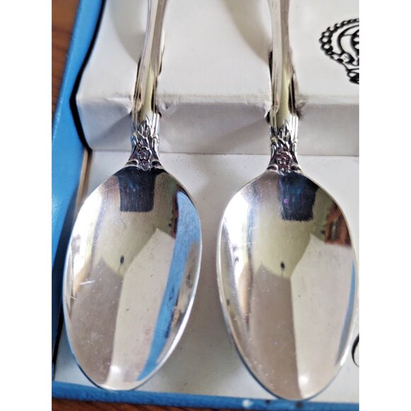 Vintage 1847 Rogers Bros. Silverplate Demitasse Spoon Set(4) original box 1964 - Picture 7 of 13